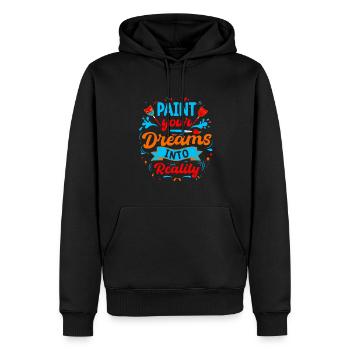 Transformez vos rêves en réalité. - Sweat à capuche Premium bio Homme - noir - Devant - Nico (187cm)