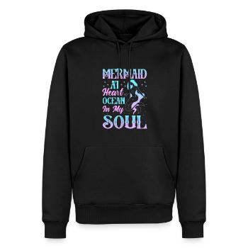 Sirène dans l’âme, océan dans l’âme. - Sweat à capuche Premium bio Homme - noir - Devant - Nico (187cm)