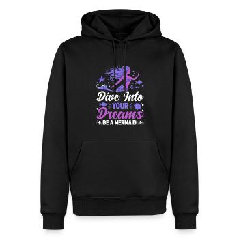 Plongez dans vos rêves - soyez une sirène ! - Sweat à capuche Premium bio Homme - noir - Devant - Nico (187cm)