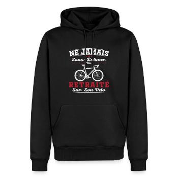 Ein Rentner auf seinem Fahrrad Humor Radfahren Ruhestand - Männer Premium Bio Hoodie - Schwarz - Vorne - Nico (187cm)