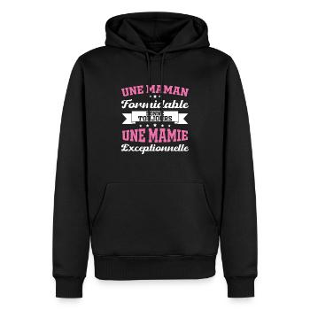Cadeau pour Grand-Mère - Une Mamie Exceptionnelle - Sweat à capuche Premium bio Homme - noir - Devant - Nico (187cm)