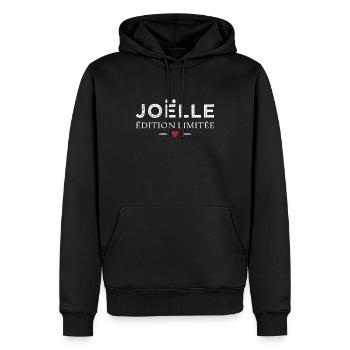 Humour Joëlle édition limitée Femme prénom Joëlle - Sweat à capuche Premium bio Homme - noir - Devant - Nico (187cm)
