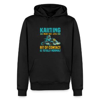 Karting : où « juste un peu de contact » n’est pas - Sweat à capuche Premium bio Homme - noir - Devant - Nico (187cm)