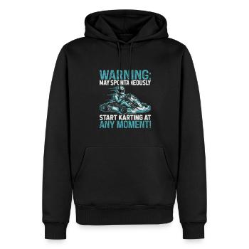 Attention : Peut se lancer spontanément dans le karting à n’importe quel - Sweat à capuche Premium bio Homme - noir - Devant - Nico (187cm)
