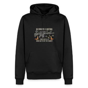 Dans le tir sportif, chaque jour est un bon jour à frapper - Sweat à capuche Premium bio Homme - noir - Devant - Nico (187cm)