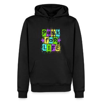 Punk für das Leben Neon Graffiti T-Shirt Design - Männer Premium Bio Hoodie - Schwarz - Vorne - Nico (187cm)