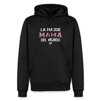 La meilleure maman du monde pour la fête des mères - Sweat à capuche Premium bio Homme - noir - Devant - Nico (187cm)