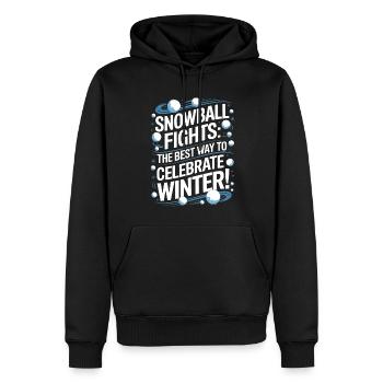 Batailles de boules de neige : la meilleure façon de célébrer l’hiver ! - Sweat à capuche Premium bio Homme - noir - Devant - Nico (187cm)