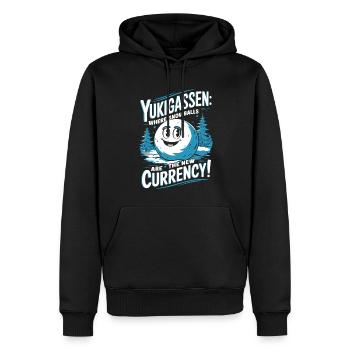 Yukigassen: Wo Schneebälle die neue Währung sind! - Männer Premium Bio Hoodie - Schwarz - Vorne - Nico (187cm)