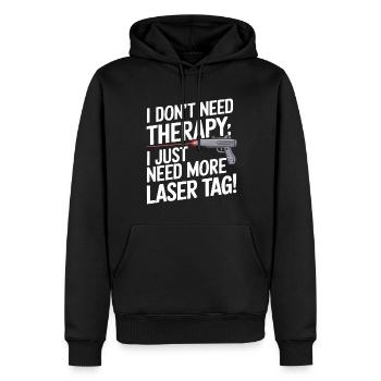 Je n’ai pas besoin de thérapie ; J’ai juste besoin de plus de laser tag ! - Sweat à capuche Premium bio Homme - noir - Devant - Nico (187cm)