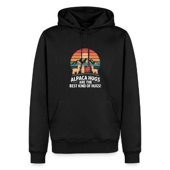 Les câlins d’alpaga sont le meilleur type de câlins ! - Sweat à capuche Premium bio Homme - noir - Devant - Nico (187cm)