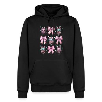 Coquette Schleife Qualle Ozean Mädchen Mama rosa - Männer Premium Bio Hoodie - Schwarz - Vorne - Nico (187cm)