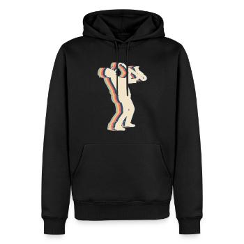 Saxophonspieler Saxophonist Saxist Sax Retro - Männer Premium Bio Hoodie - Schwarz - Vorne - Nico (187cm)