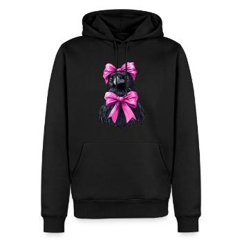Coquette noeud corbeau corbeau oiseau fille maman rose - Sweat à capuche Premium bio Homme - noir - Devant - Nico (187cm)
