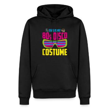 80s - Men’s Premium Organic Hoodie - black - Front - Nico (187cm)