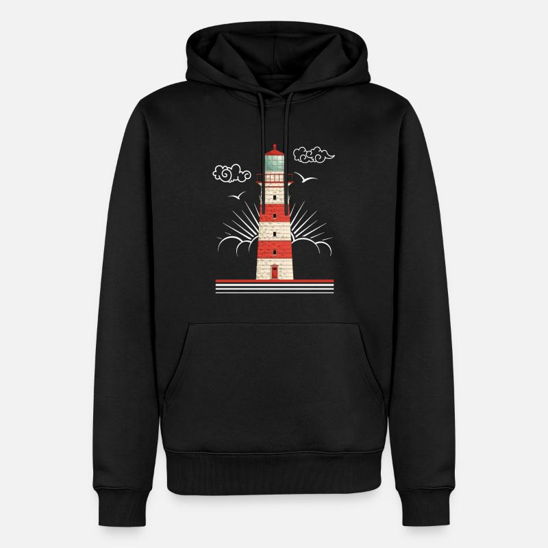 Phare - Sweat à capuche Premium bio Homme - noir