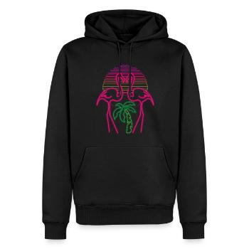 Flamingo - Männer Premium Bio Hoodie - Schwarz - Vorne - Nico (187cm)
