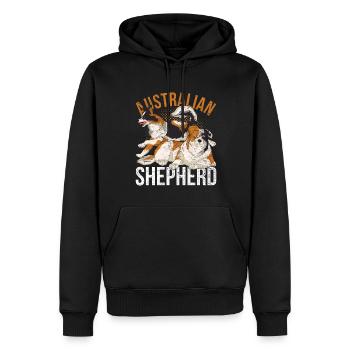Hundeliebhaber Geschenkidee Australian Shepherd - Männer Premium Bio Hoodie - Schwarz - Vorne - Nico (187cm)