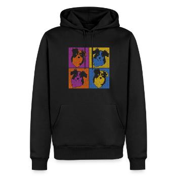 Aussie Dog Gift Pop Art Australian Shepherd - Men’s Premium Organic Hoodie - black - Front - Nico (187cm)