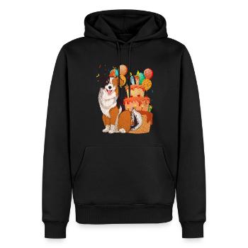Aussie Dog Birthday Australian Shepherd - Men’s Premium Organic Hoodie - black - Front - Nico (187cm)