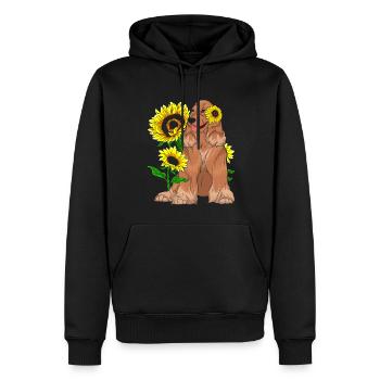 Propriétaire de chien de tournesol Dog Cocker Spaniel - Sweat à capuche Premium bio Homme - noir - Devant - Nico (187cm)