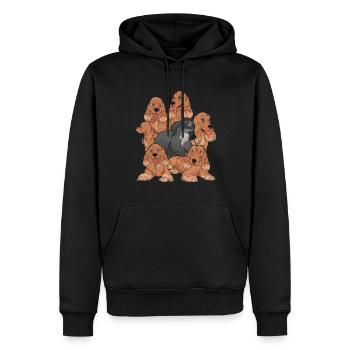 Chien Cadeau Chien Motif Cocker Épagneul - Sweat à capuche Premium bio Homme - noir - Devant - Nico (187cm)