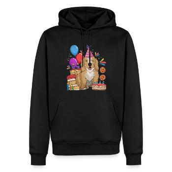 Idée cadeau d’anniversaire de chien Cocker Spaniel - Sweat à capuche Premium bio Homme - noir - Devant - Nico (187cm)