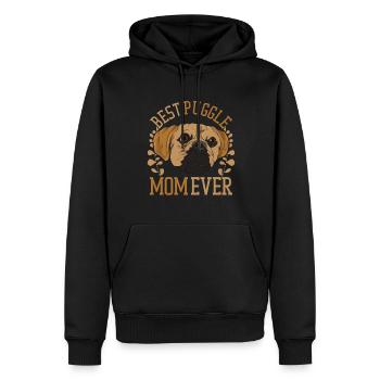 Amoureux des chiens Cadeau de fête des mères Chien Puggle - Sweat à capuche Premium bio Homme - noir - Devant - Nico (187cm)