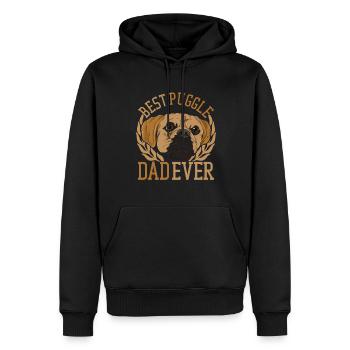 Amoureux des chiens Cadeau de la fête des pères Chien Papa Puggle - Sweat à capuche Premium bio Homme - noir - Devant - Nico (187cm)