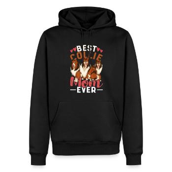 Amoureux des chiens Cadeau de fête des mères Chien Mama Collie - Sweat à capuche Premium bio Homme - noir - Devant - Nico (187cm)