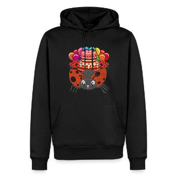 Cadeau d’anniversaire Mignonne Coccinelle - Sweat à capuche Premium bio Homme - noir - Devant - Nico (187cm)
