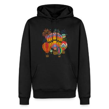 Ballonfahrt Feuerwerk Ballon Pilot Heißluftballon - Männer Premium Bio Hoodie - Schwarz - Vorne - Nico (187cm)