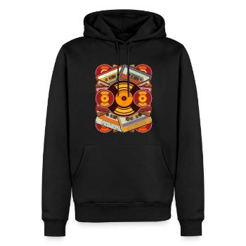 Retro Eighties Gift Cassette de musique des années 80 - Sweat à capuche Premium bio Homme - noir - Devant - Nico (187cm)
