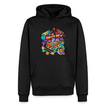 80s Costume Party Retro Music Cassette - Men’s Premium Organic Hoodie - black - Front - Nico (187cm)