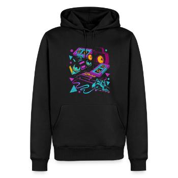 80er Jahre Musik Geschenkidee Kassette - Männer Premium Bio Hoodie - Schwarz - Vorne - Nico (187cm)