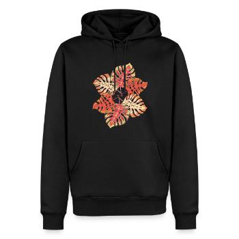 Tropische Pflanze Monstera Blätter Monstera - Männer Premium Bio Hoodie - Schwarz - Vorne - Nico (187cm)