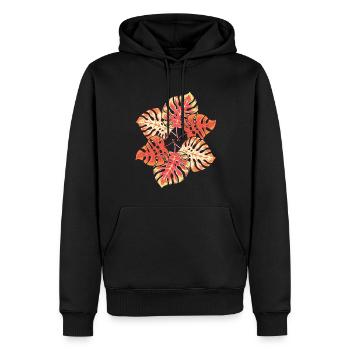 Tropical Monstera Deliciosa feuilles Monstera - Sweat à capuche Premium bio Homme - noir - Devant - Nico (187cm)