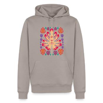 Cadeau Monstera Deliciosa Feuilles Monstera - Sweat à capuche Premium bio Homme - taupe - Devant - Nico (187cm)