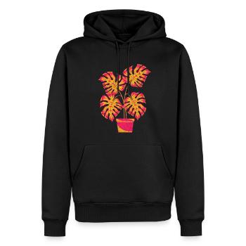 Jardinier tropical de plantes d’intérieur Cadeau Monstera - Sweat à capuche Premium bio Homme - noir - Devant - Nico (187cm)