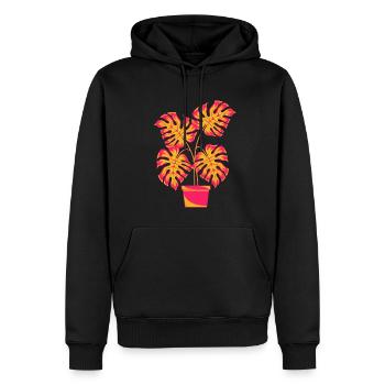 Plante en pot Tropical Monstera Deliciosa Monstera - Sweat à capuche Premium bio Homme - noir - Devant - Nico (187cm)