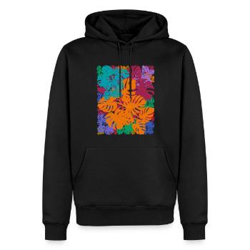 Plantes Feuilles tropicales Monstera Deliciosa - Sweat à capuche Premium bio Homme - noir - Devant - Nico (187cm)