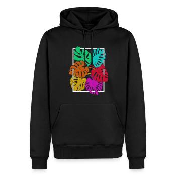 Monstera Deliciosa coloré Feuilles Plante Monstera - Sweat à capuche Premium bio Homme - noir - Devant - Nico (187cm)