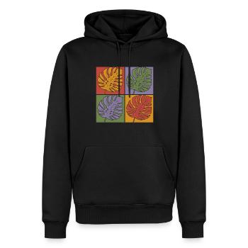 Pop Art Feuilles tropicales Monstera Deliciosa - Sweat à capuche Premium bio Homme - noir - Devant - Nico (187cm)