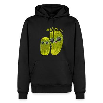 Cool Sunglasses Vegetable Gift Idea Cucumber - Men’s Premium Organic Hoodie - black - Front - Nico (187cm)