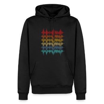 Égaliseur rétro DJ Gift Music Soundwave - Sweat à capuche Premium bio Homme - noir - Devant - Nico (187cm)