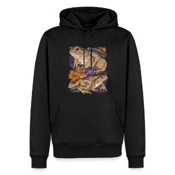 Amphibiens Animal Motif Cadeau Vintage Fleurs Crapaud - Sweat à capuche Premium bio Homme - noir - Devant - Nico (187cm)