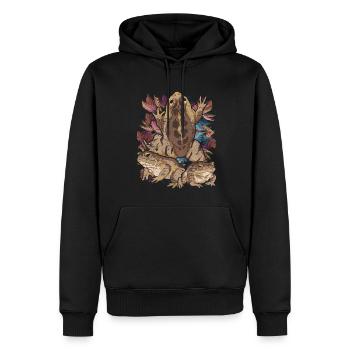 Amphibien Tiermotiv Geschenk Frosch Vintage Kröte - Männer Premium Bio Hoodie - Schwarz - Vorne - Nico (187cm)