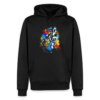 Musik Geschenkidee Violinschlüssel Notenschlüssel - Männer Premium Bio Hoodie - Schwarz - Vorne - Nico (187cm)
