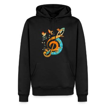 Oiseaux Violon Clef Musique Clef - Sweat à capuche Premium bio Homme - noir - Devant - Nico (187cm)