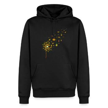Ananas - Sweat à capuche Premium bio Homme - noir - Devant - Nico (187cm)